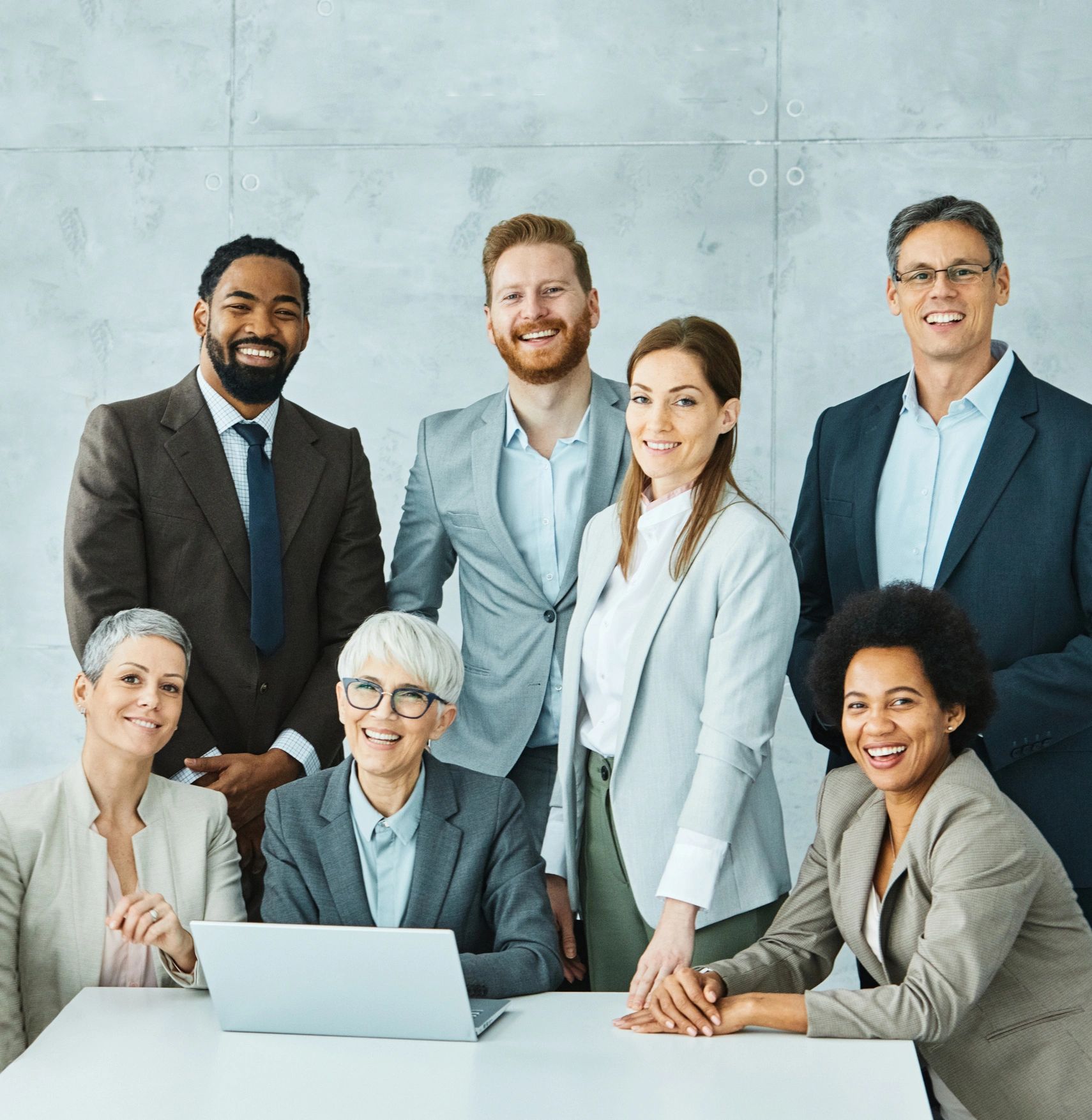 Business team portrait in an office setting